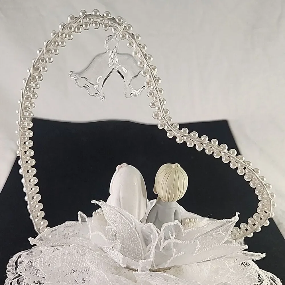 Cake Topper Precious Moments Wedding Anniversary Shower Made In Hong Kong Pearls